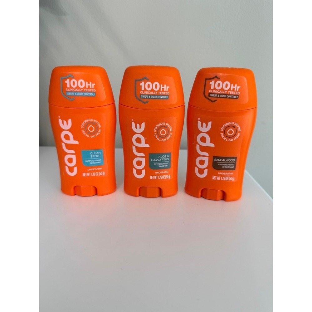 Carpe Antiperspirant Deodorant Unisex 1.76oz 3pk Multi-Scent Clinical NWT